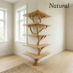 Tree branch corner shelf stand unique floor bookshelf