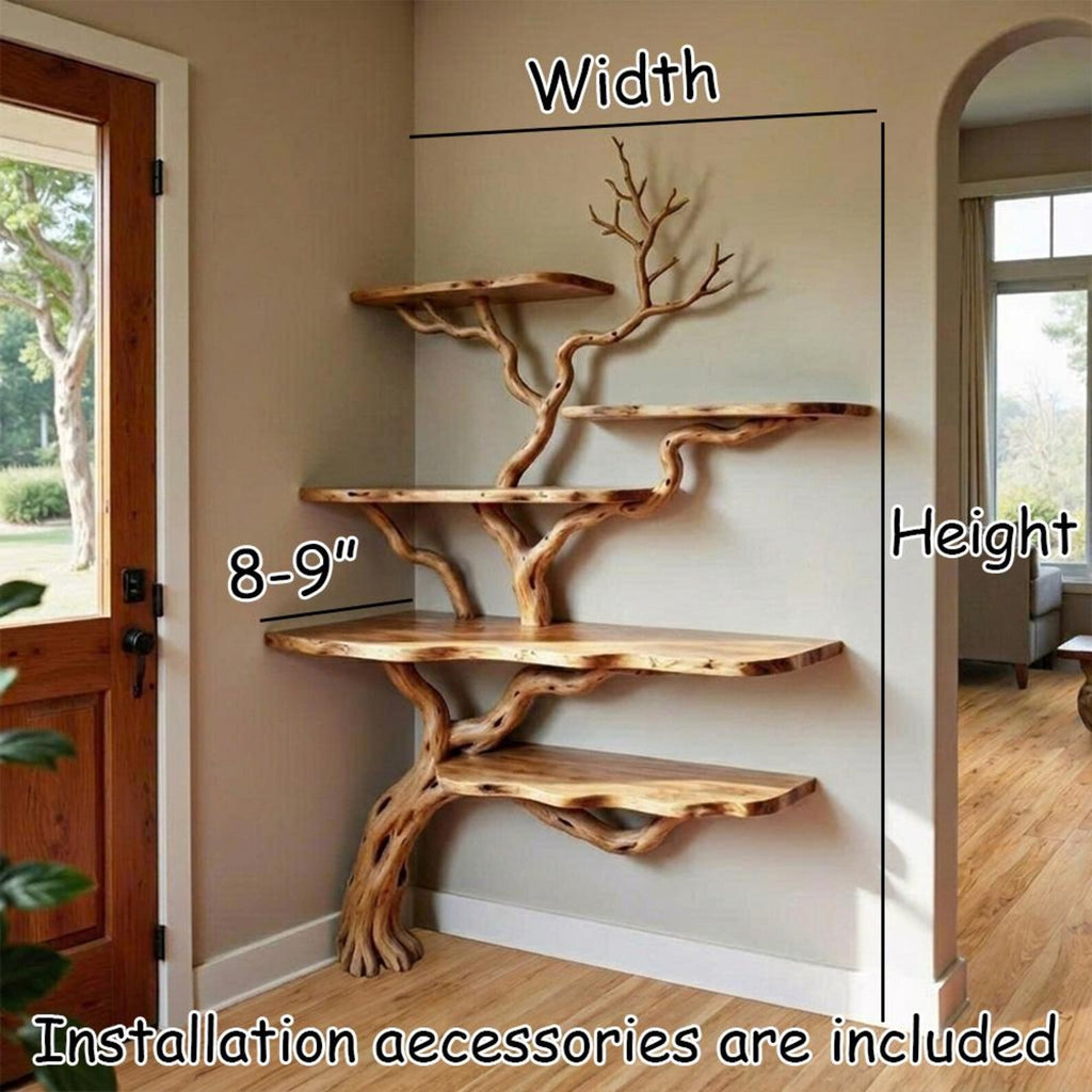 Corner tree branch shelf decorative floor bookshelf