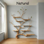 Rustic tree branch floor standing bookshelf
