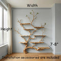 Rustic tree branch floor standing bookshelf