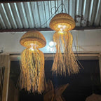 Jellyfish lamp hanging rattan pendant light art deco lamp
