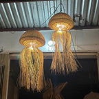 Jellyfish lamp hanging rattan pendant light art deco lamp
