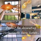 Fish hanging lamp large rattan whale pendant light decor