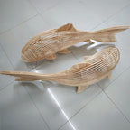 Fish hanging lamp large rattan whale pendant light decor