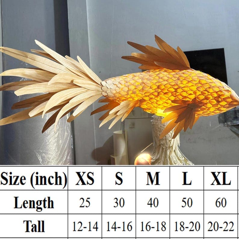 Fish ceiling light wood veneer lamp handcrafted art decor