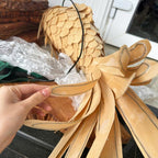 Fish ceiling light wood veneer lamp handcrafted art decor