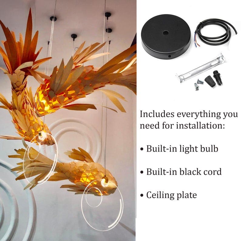 Woven fish ceiling light or wall mount lamp rustic decor home