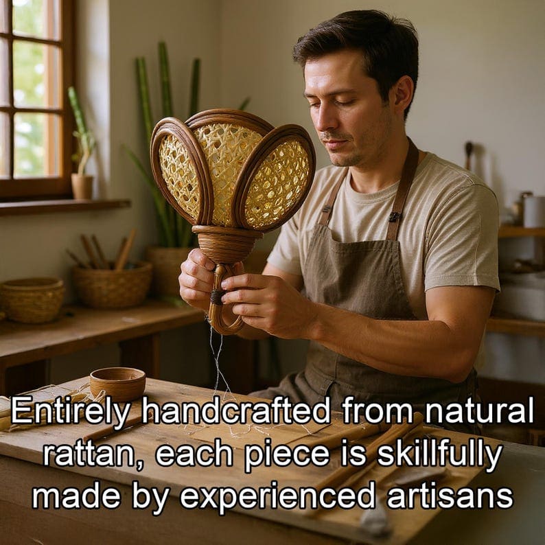 Flower rattan wall sconce light fixture living room decor