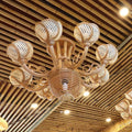 Rattan pendant light extra large wicker flower chandelier art decor