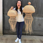 Jellyfish lamp hanging rattan pendant light art deco lamp