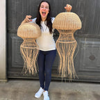 Jellyfish lamp hanging rattan pendant light art deco lamp