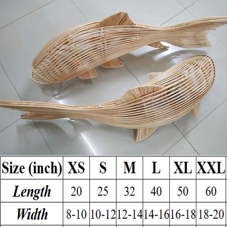 Fish hanging lamp large rattan whale pendant light decor
