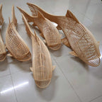 Fish hanging lamp large rattan whale pendant light