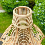 Vintage rattan bedside table lamp for elegant home decor