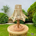 Vintage rattan bedside table lamp for elegant home decor