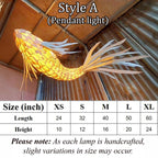 Woven fish ceiling light or wall mount lamp rustic decor home