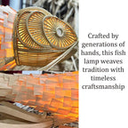 Large koi fish wood veneer ceiling light restaurant decor