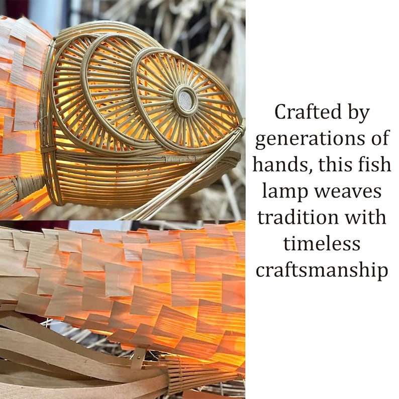 Large koi fish wood veneer ceiling light restaurant decor
