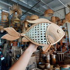 Wall sconce fish light rattan crab lamp lobster lampshade sconce night lighting