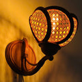 Flower rattan wall sconce for living room decor