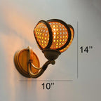 Flower rattan wall sconce for living room decor