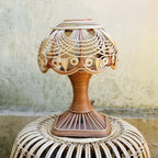 Handmade rattan bedside table lamp for farmhouse home decor