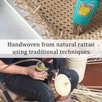 Handmade rattan bedside table lamp for farmhouse home decor
