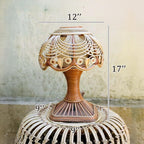 Handmade rattan bedside table lamp for farmhouse home decor
