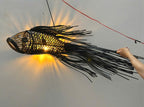 Fish pendant lamp unique wicker handmade art deco lamp