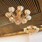 Rattan pendant light extra large wicker flower lampshade hanging