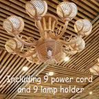 Rattan pendant light extra large wicker flower lampshade hanging