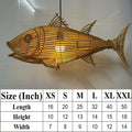 Fish rattan ceiling light for coastal home decor