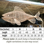 Fish rattan ceiling light unique art deco lamp hanging