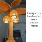 Palm rattan floor lamp for rustic home decor