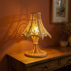 Vintage rattan bedside table lamp for elegant home decor