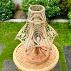 Vintage rattan bedside table lamp for elegant home decor