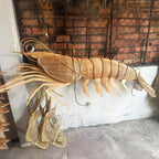 Large lobster rattan pendant light for coastal restaurant decor