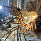 Large lobster rattan pendant light for coastal restaurant decor