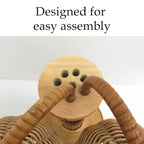 Palm rattan floor lamp for rustic home decor