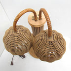 Palm rattan floor lamp for rustic home decor