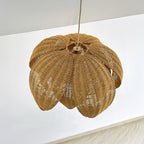 Lotus rattan chandelier for boho ceiling decor