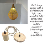 Teardrop rattan pendant light wicker rattan light