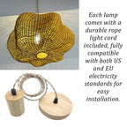 Handwoven wicker rattan ceiling light for boho home decor