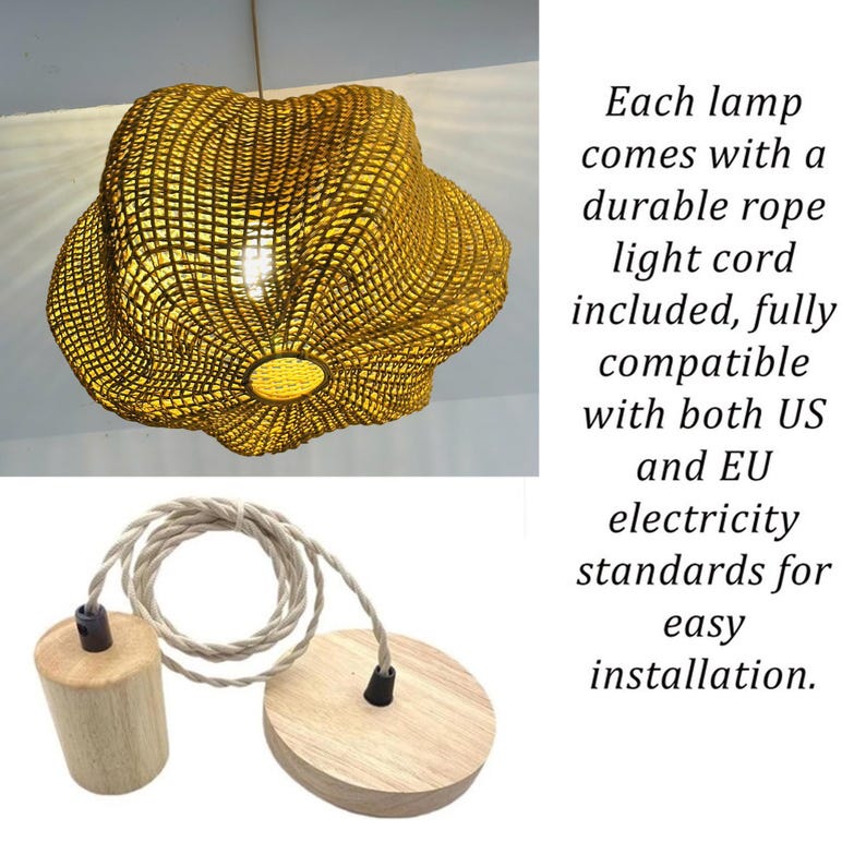 Handwoven wicker rattan ceiling light for boho home decor