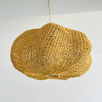 Handwoven wicker rattan ceiling light for boho home decor