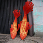 Red wood veneer fish ceiling light fish shape chandelier lighting