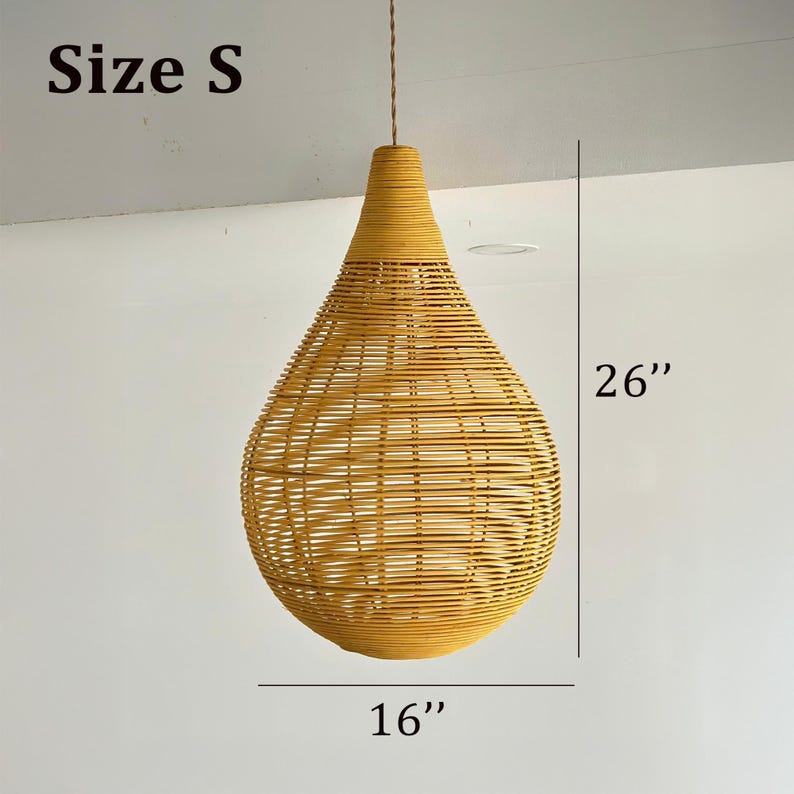 Teardrop rattan pendant light wicker rattan light
