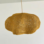Handwoven wicker rattan ceiling light for boho home decor