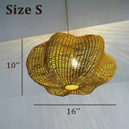 Handwoven wicker rattan ceiling light for boho home decor
