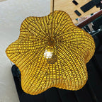 Handwoven wicker rattan ceiling light for boho home decor